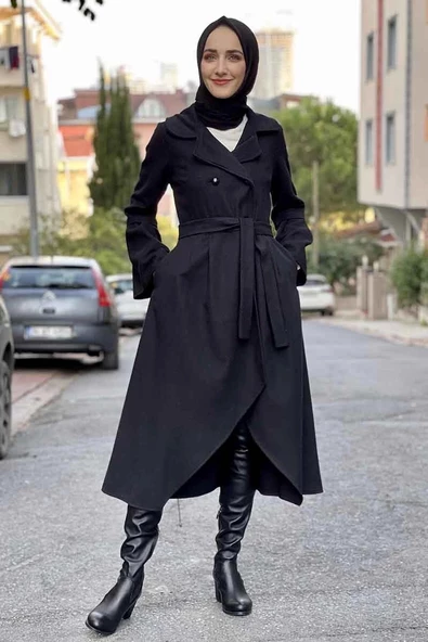 Kaşe Kaban Siyah ürün görseli 1
