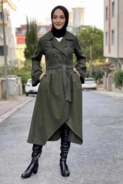Kaşe Kaban Haki - Resim 2