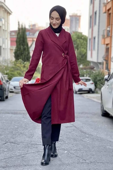 Kaşe Kaban Bordo ürün görseli 1
