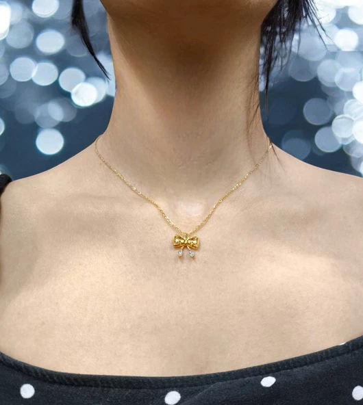 Fiyonk Gold Renk Çelik Kolye, 45cm Kararmaz Çelik Takı, Sevgiliye Gold Zincir Kolye Hediye ürün görseli 1