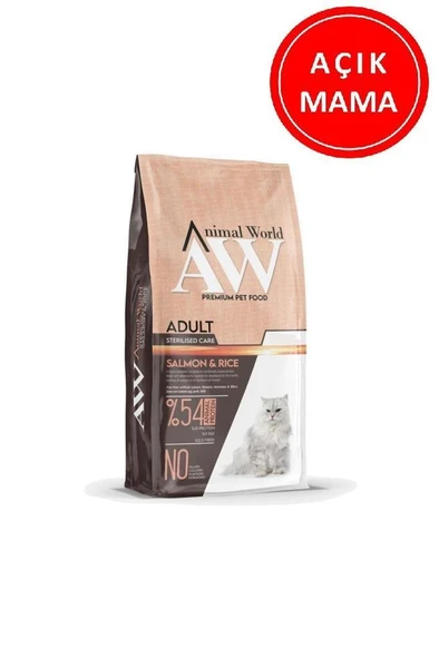 Animal World Somon Etli Kısırlaştırılmış Kedi Maması 1 Kg AÇIK ürün görseli 1