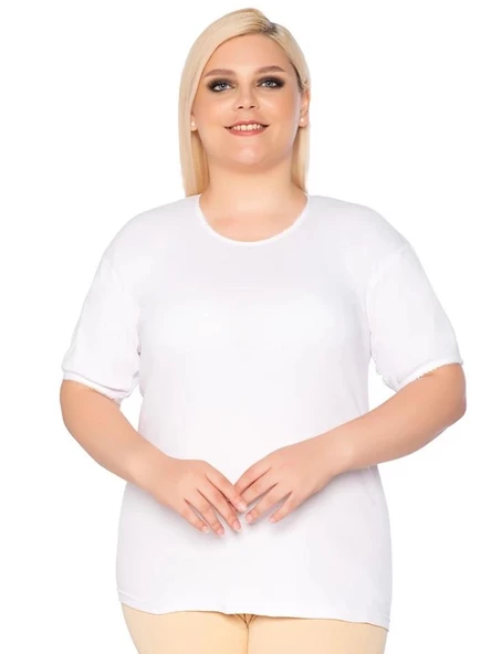 6 Adet Gümüş Bayan Ribana Kısa Kollu Kaşkorse Fanila Atlet 3013 ürün görseli 1