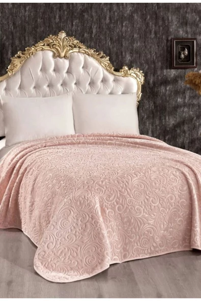 VİNALDİ  EMBOSS Çift Kişilik Battaniye, 220x240 POLYESTER Battaniye PUDRA ürün görseli 1