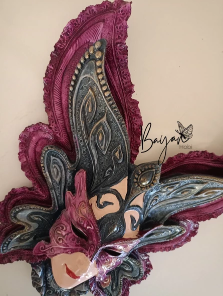 Kelebek mask duvar süsü - Resim 2