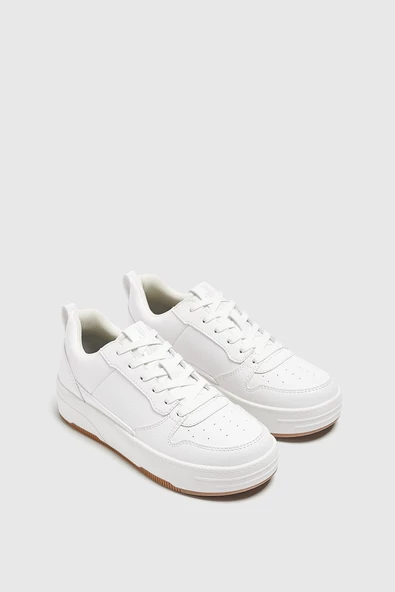 Pull & Bear Beyaz Sneaker Kadın Spor Ayakkabısı ürün görseli 1