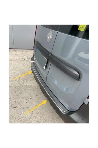 Renault Express Krom Arka Tampon Üstü Koruma 2021> Paslanmaz Çelik ürün görseli 1