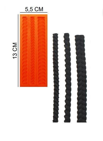 ŞEKER HAMUR KALIBI SİLİKON BURMA ZİNCİR 5,5*13 CM ürün görseli 1