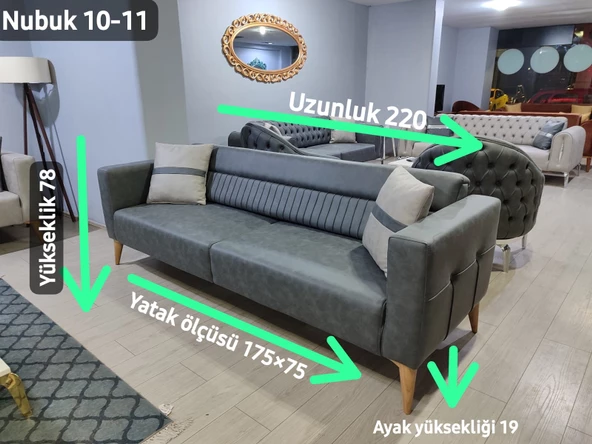 Mimoza Üçlü Koltuk - Resim 3
