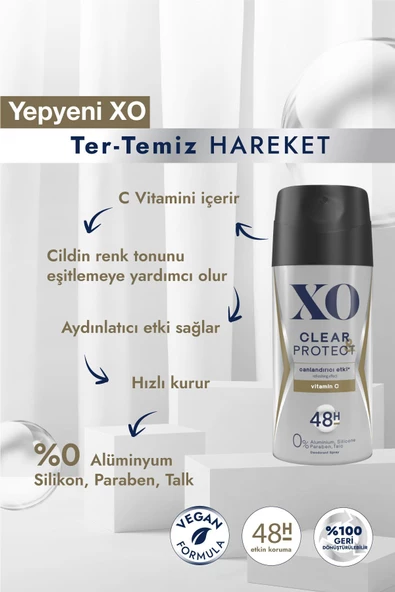 XO Clear & Protect Men Deodorant 150 ml ürün görseli 1