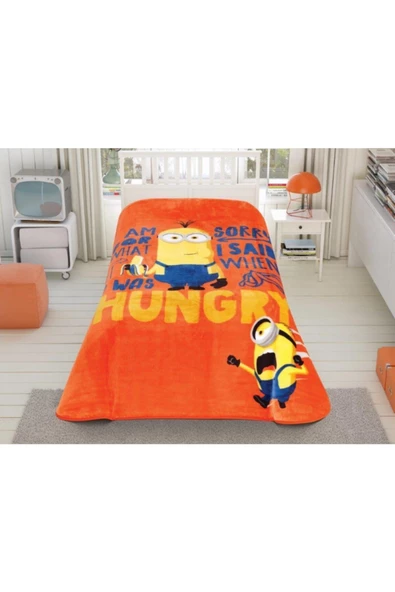 TAÇ Minions Hungry Lisanslı Tek Kişilik Battaniye ürün görseli 1