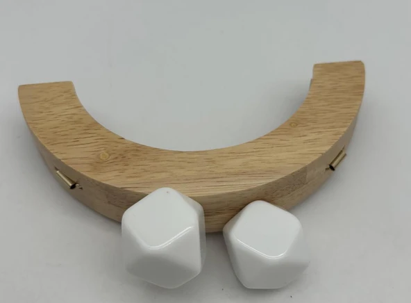 Angel Çanta Aksesuar 14 Cm  Oval Ahşap Burs Beyaz Renk Toplu ürün görseli 1