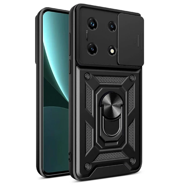 İnfinix Note 30 Pro Kılıf Magnetik Standlı Kamera Korumalı Sürgülü Vega Kapak ürün görseli 1