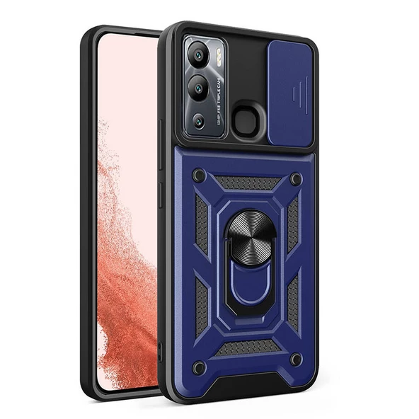 İnfinix Hot 12i Kılıf Magnetik Standlı Kamera Korumalı Sürgülü Vega Kapak ürün görseli 1