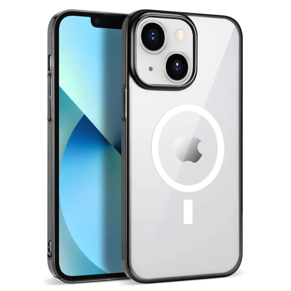 iPhone 14 Plus Kılıf Wireless Şarj Özellikli Pixel Magsafe Kapak ürün görseli 1