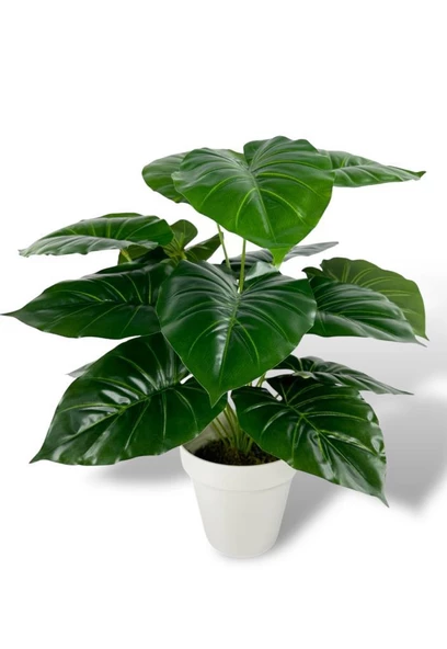 Nettenevime Yapay Çiçek Krem Saksıda Pothos Yeşil Doğal Dokulu 18Dal 50cm Salon Çiçeği Yapay Bitki ürün görseli 1