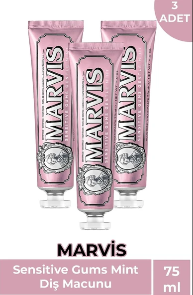 Marvis Sensitive Gums Mint Diş Macunu 75 ml 3 Adet ürün görseli 1