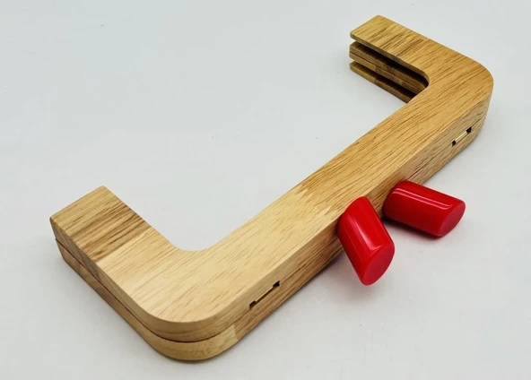 Angel Çanta Aksesuar 20 Cm  Kırmızı Renk Silindir Başlıklı Ahşap Burs ürün görseli 1