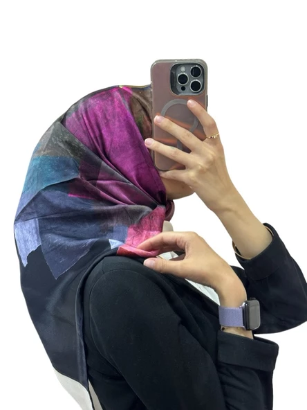 AKER İPEK KREP SATEN EŞARP 8923701 - Resim 5