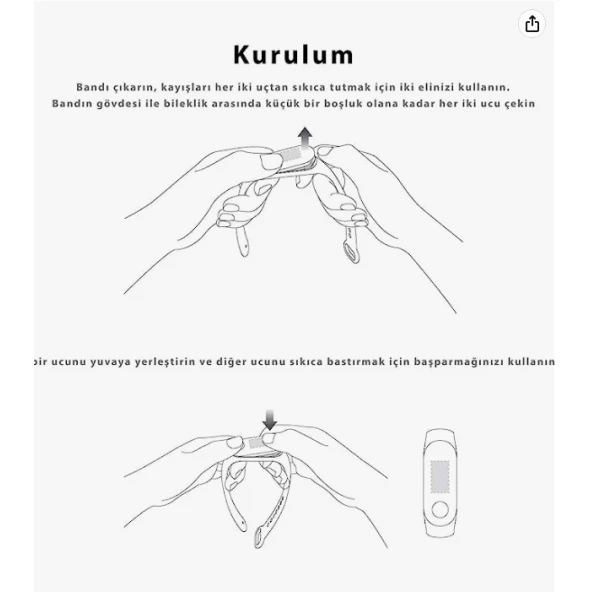 Silikon Kordon Kayış Mi Band 3 - Mi Band 4 Akıllı Bileklik Uyumlu ürün görseli 1