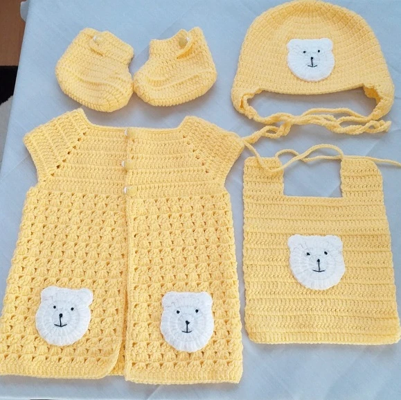 Örgü Sarı Bebek Takımı ürün görseli 1