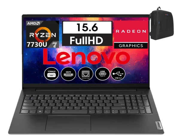 Lenovo V15 G4 Abp Amd Ryzen 7 7730U 40GB 512GB SSD 15.6 Fullhd WINDOWS11PRO Taşınabilir Bilgisayar V82YY001MTRW17+WEBLEGELSINÇANTA ürün görseli 1