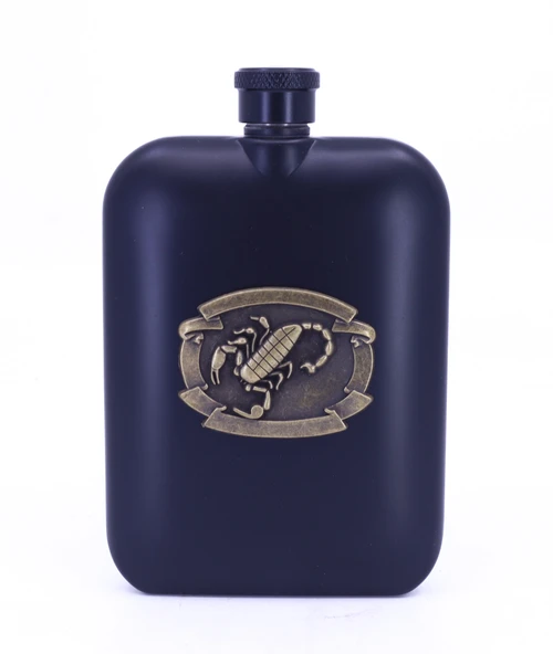 Akrep Kabartma Amblem Paslanmaz Çelik Cep Matarası - Hip Flask 7 OZ ürün görseli 1
