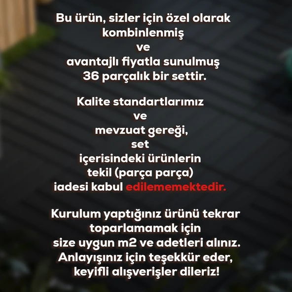 Porsima 1166 Bahçe Balkon Teras Zemin Döşemesi Banyo Paspası 36lı Plastik Dış Mekan Karosu Antrasit ürün görseli 1