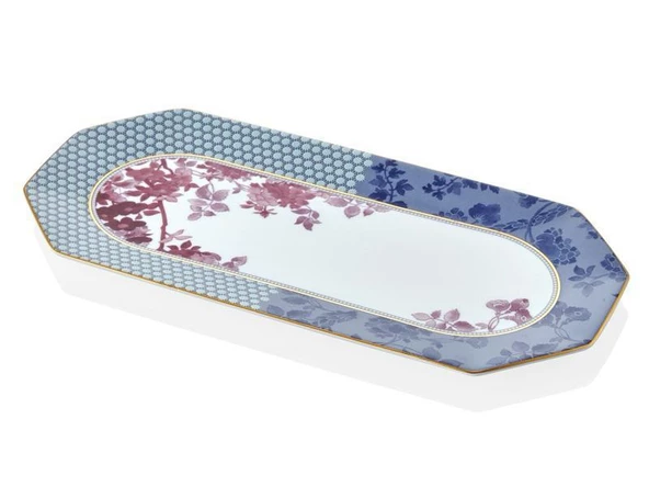 LAMEDORE TEA DELİGHT 33 CM KAYIK TABAK CONTRAST COLOR REGENCY DAMASK 1 ADET ürün görseli 1