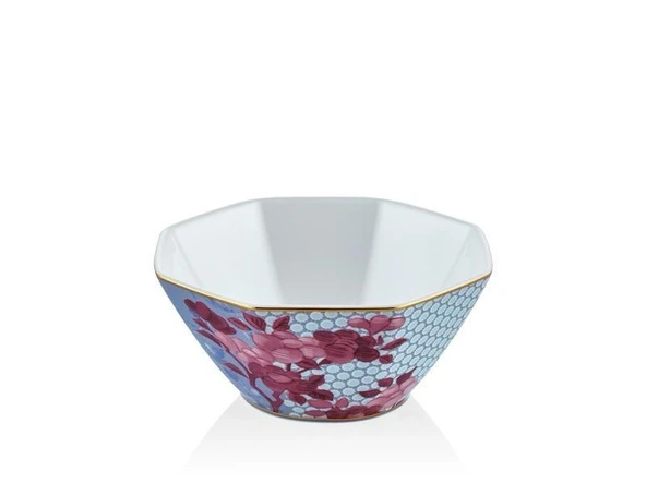 LAMEDORE TEA DELİGHT15 CM KASE PİNK REGENCY DAMASK 1 ADET ürün görseli 1