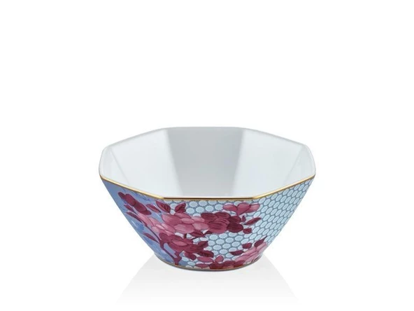 LAMEDORE TEA DELİGHT 12 CM KASE BLUE REGENCY DAMASK 1 ADET ürün görseli 1