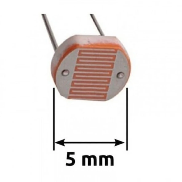5 Adet - 5mm LDR - Foto Direnç Arduino LDR Işık Sensörü - Resim 2