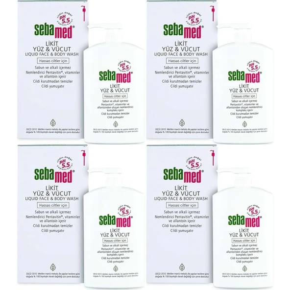 Sebamed Yüz ve Vücut Temizleyici Likit 1000ML (4 Lü Set) ürün görseli 1
