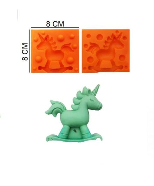 ŞEKER HAMUR KALIBI SİLİKON UNİCORN 8*8 ürün görseli 1