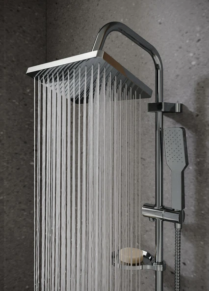 Creavit SH630 Krom Duş Seti - Resim 2
