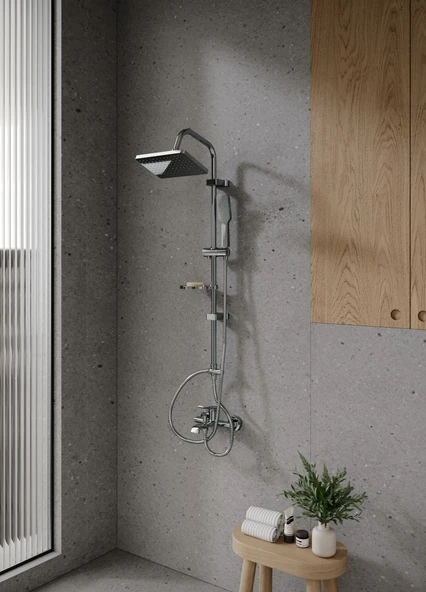 Creavit SH630 Krom Duş Seti - Resim 3