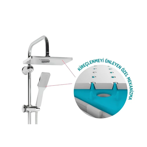 Creavit SH630 Krom Duş Seti - Resim 7