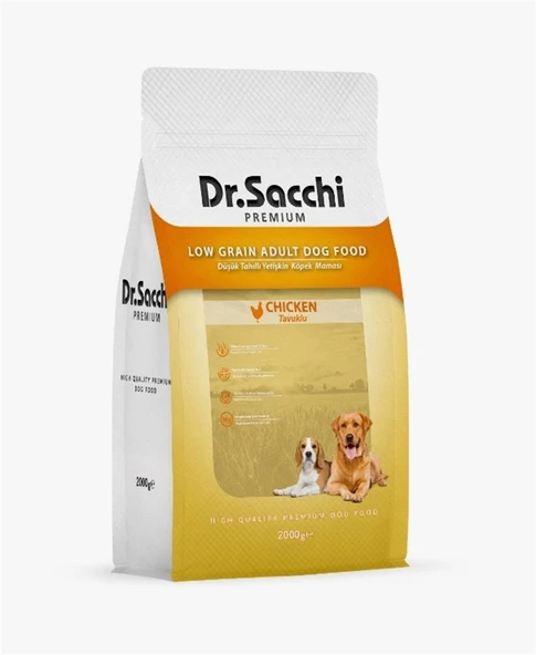 Dr.Sacchi Premium Düşük Tahıllı Tavuklu Yetişkin Köpek Maması 2 Kg ürün görseli 1