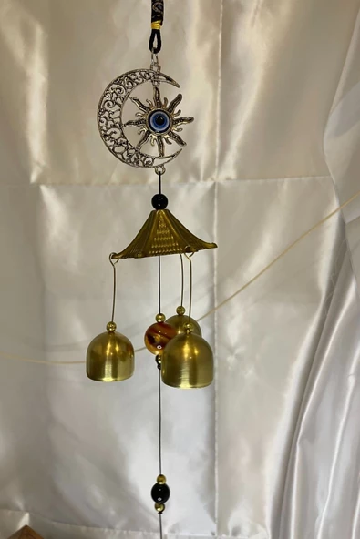 Deprem Zili Çanı Rüzgar Çanı Zili Feng Shui Yin Yang Ay Yıldız ürün görseli 1
