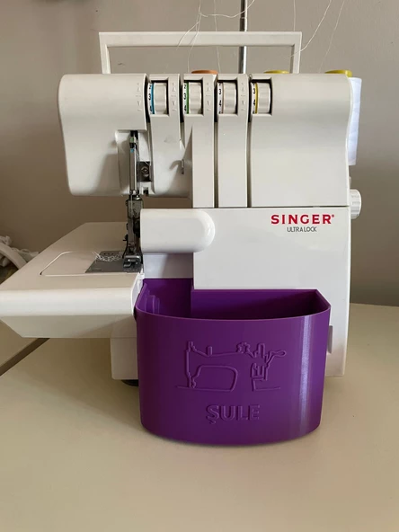 Singer Overlok Çöp Kutusu Fire Kabı XL Kişiye Özel Mor 14SH654 14SH754 14HD854 HD0405S S010L ürün görseli 1