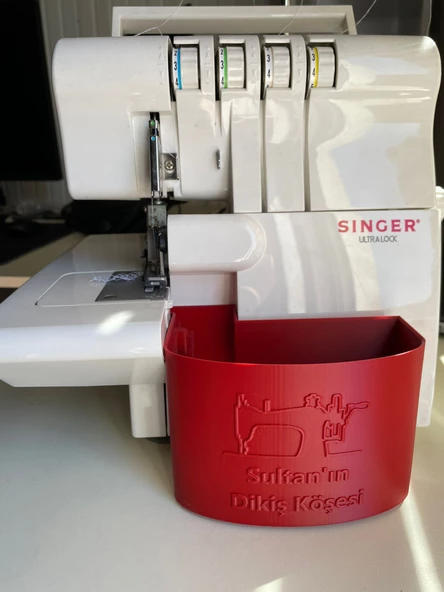 Singer Overlok Çöp Kutusu Fire Kabı XL Kişiye Özel Kırmızı 14SH654 14SH754 14HD854 HD0405S S010L ürün görseli 1