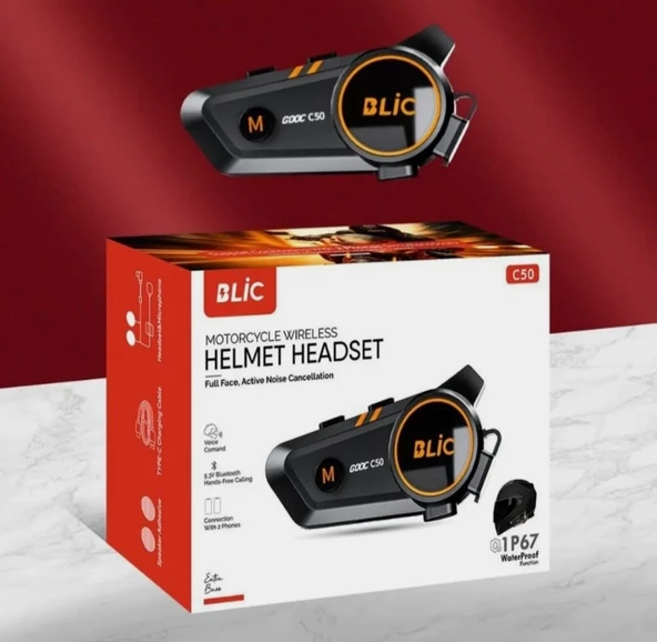 Blic Motosiklet intercom 1500mAh RGB ışıklı su geçirmez ürün görseli 1