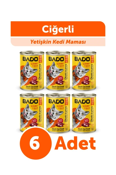 Bado Yetişkin Yaş Kedi Maması Ciğerli 400GR 6Lı ürün görseli 1