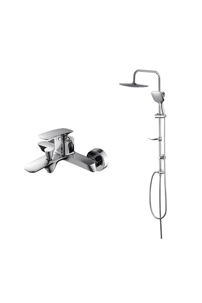 Newarc Slim Krom Banyo Bataryası ve Duş Ünitesi 2'li Set 121511-121530 ürün görseli 1