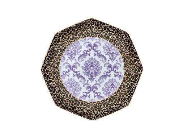 LAMEDORE TEA DELİGHT 21 CM PASTA TABAĞI İRİS PURPLE BLOOMİNG BAROQUE 1 ADET ürün görseli 1