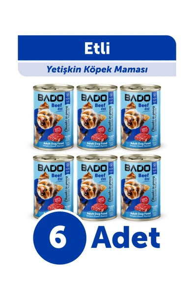 Bado Yaş Köpek Maması Etli Biftekli 400Gr 6Lı ürün görseli 1