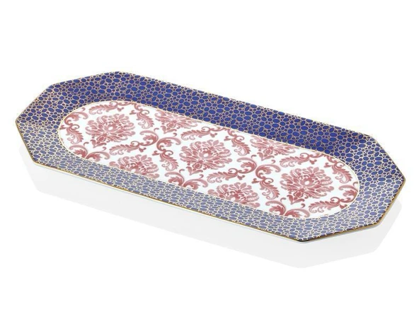 LAMEDORE TEA DELİGHT KAYIK TABAK 33 CM RECTANGULAR TRAY BLOOMİNG BAROQUE 1 ADET ürün görseli 1