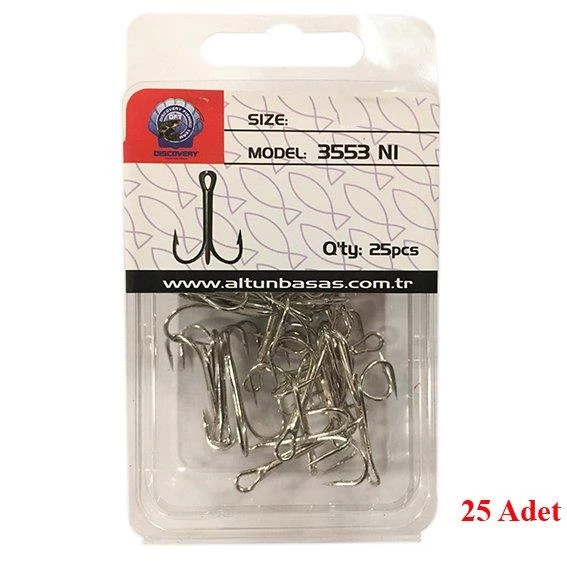 DFT 3553 3lü Olta İğnesi 25'li Paket - Resim 2