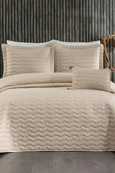 Perla Çift Kişilik Yatak Örtüsü 250x260 Cappucino ürün görseli 1