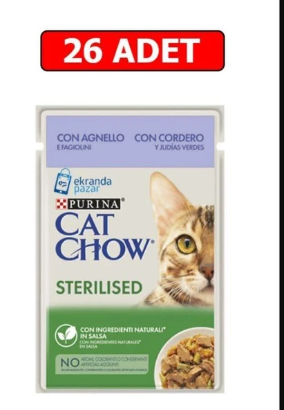 Purina Cat Chow Kuzulu Kısırlaştırılmış Kedi Konserve Maması 85 Gr 26 Adet ürün görseli 1