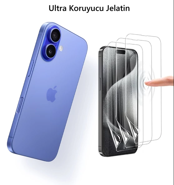 İphone 16 Plus Uyumlu Ön Body Ultra Ekran Koruyucu Şeffaf  Nano Jelatin ürün görseli 1